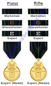 Marksmanship medals and ribbons