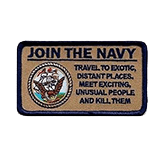 Join the Navy Funny Vet Patch